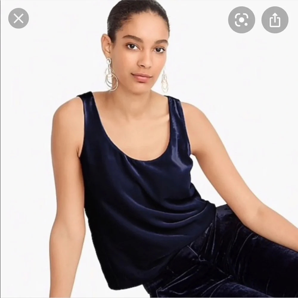 NWT J.CREW NAVY BLUE VELVET CAMISOLE